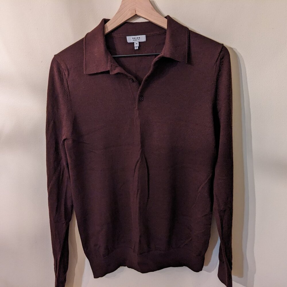 Men's Reiss Long Sleeve Polo (Medium)